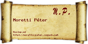 Moretti Péter névjegykártya